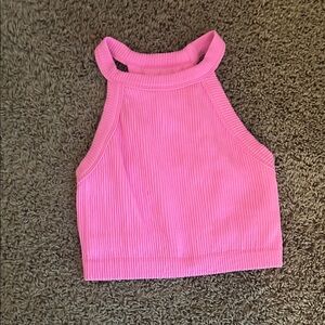 Aerie Pink Ribbed Tank Top